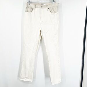 Abercrombie & Fitch The ‘90s Straight Jeans Ultra High Rise Cream Leather